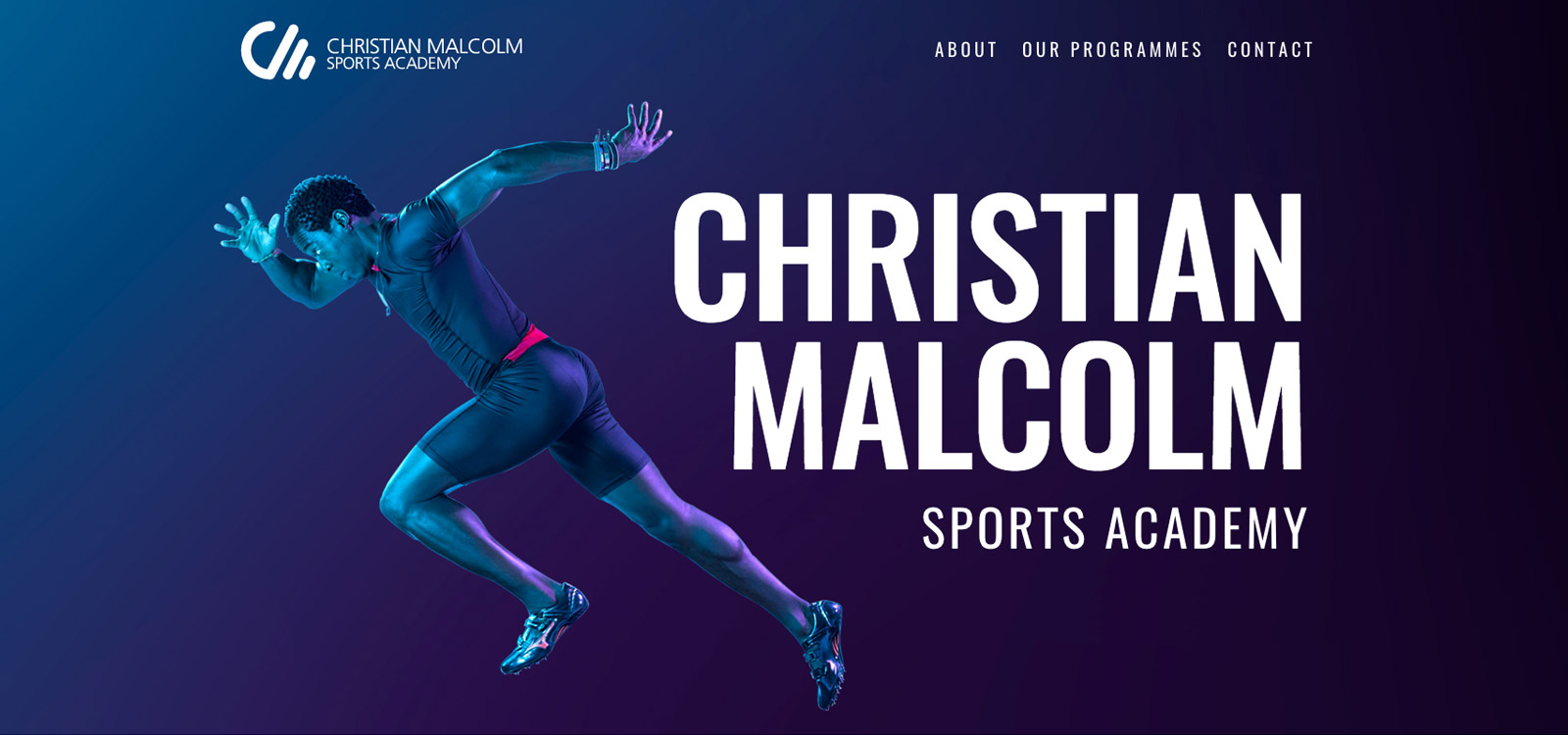 Christian Malcolm Sports Academy | Website Design | Ampersam Studio | Graphic Designer, Cardiff