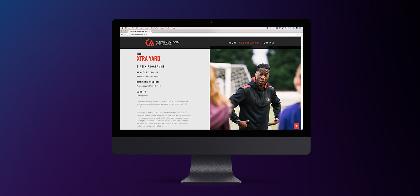 Christian Malcolm Sports Academy | Website Design | Ampersam Studio | Graphic Designer, Cardiff