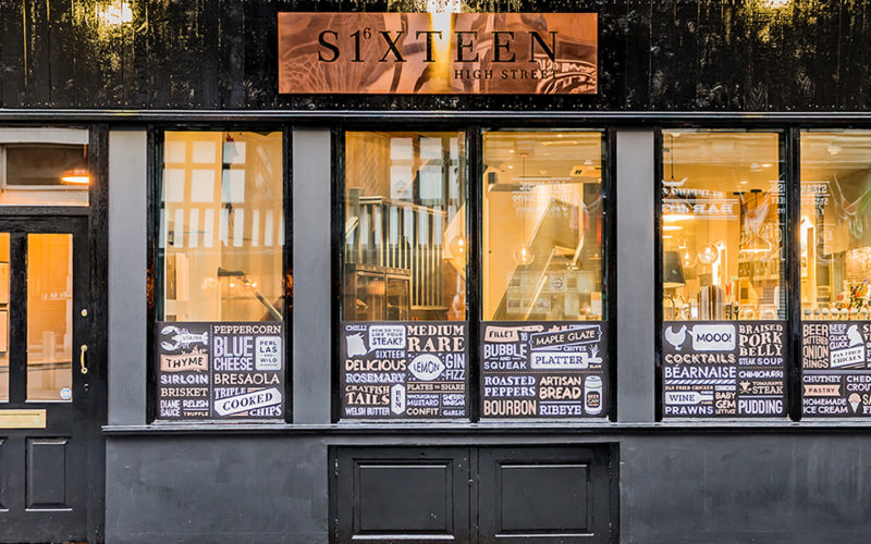 Sixteen High Street | Branding, Menu Design, Signage | Ampersam Studio | Graphic Designer, Cardiff